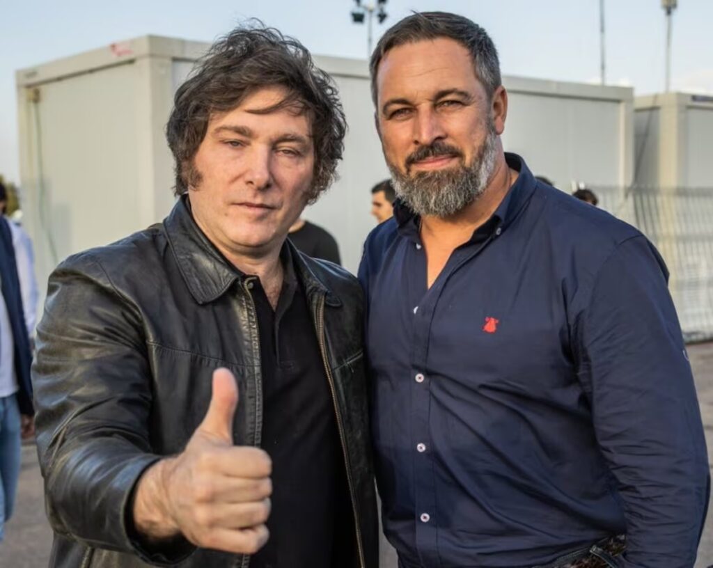 Milei junto a Santiago Abascal, líder de VOX